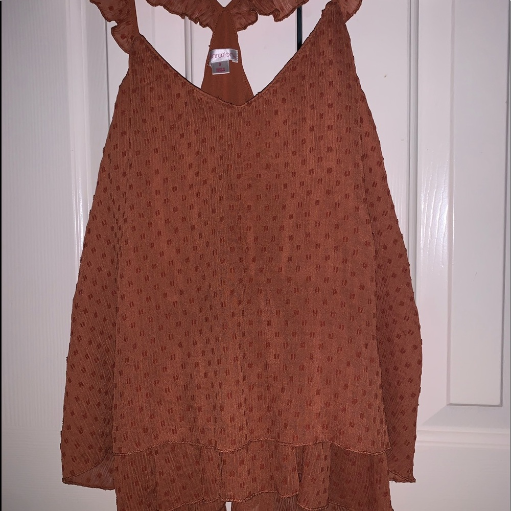 Xhiliration orange tank top